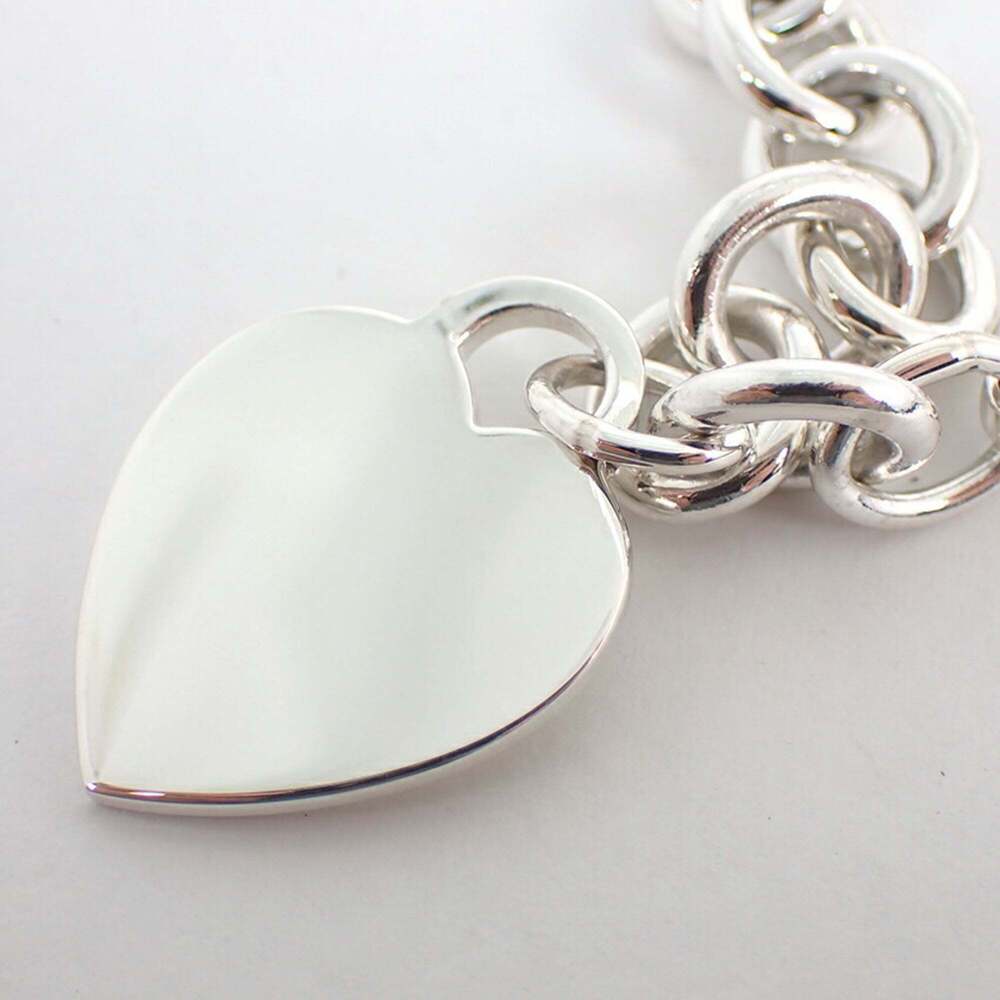 TIFFANY Authentic Silver Heart Charm Bracelet - Picture 6 of 10